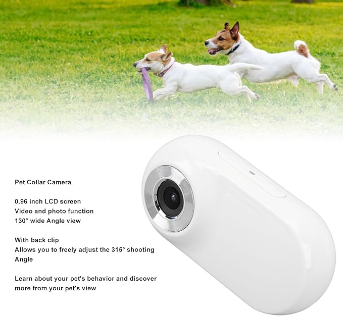 Cat Camera Collar, HD 1080P Dog Collar Camera with Memory Card, 130° Wide Angle, Built in MIC, Mini Body Camera Action Camera for Dogs Cats Gifts Indoor & Outdoor (32GB)