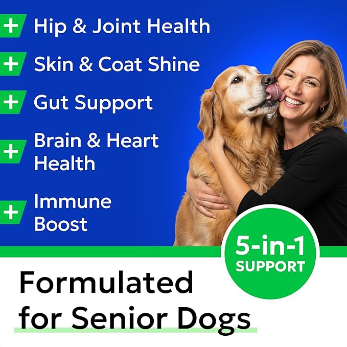 BARK&SPARK Dog Multivitamin Chews Glucosamine Chondroitin with Omega 3, Digestive Enzymes & Probiotics | Vitamins and Supplements for Dogs Pet Skin & Coat & Joint & Gut Health Support - 240ct