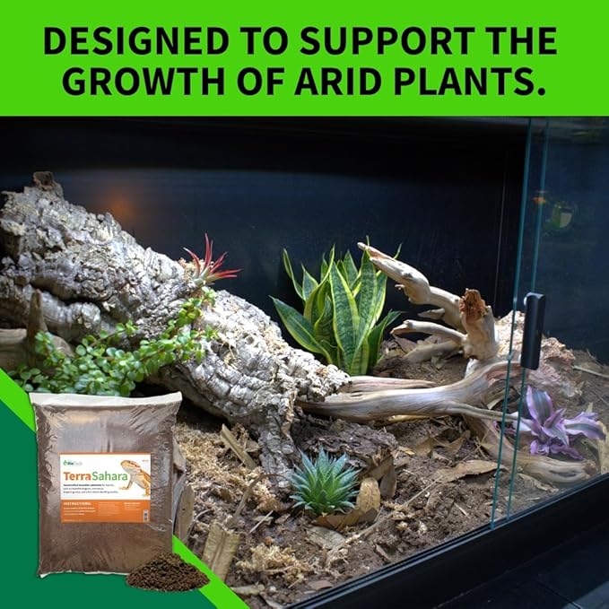 The Bio Dude Terra Sahara Bioactive Reptile Substrate 6 quarts for terrariums and vivariums. Great Bedding for Bearded Dragons, Uromasatyx, Leopard Geckos, Sand Boas and Desert Plants