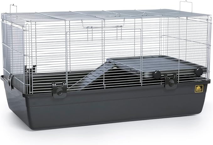 Prevue Pet Products Universal Small Animal Home - Small Animal Cage for Hamsters, Guinea Pigs, Ferrets, Dwarf Rabbits, Rats, Chinchillas, Hedgehogs, Indoor Use, Tight Wire Spacing - Gray