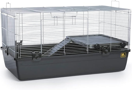 Prevue Pet Products Universal Small Animal Home - Small Animal Cage for Hamsters, Guinea Pigs, Ferrets, Dwarf Rabbits, Rats, Chinchillas, Hedgehogs, Indoor Use, Tight Wire Spacing - Gray