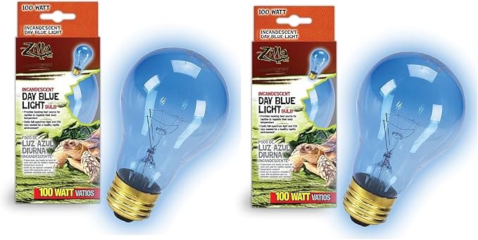 Zilla Day Blue Light Incandescent Bulb for Reptiles [Set of 2] Watt: 100 Watts