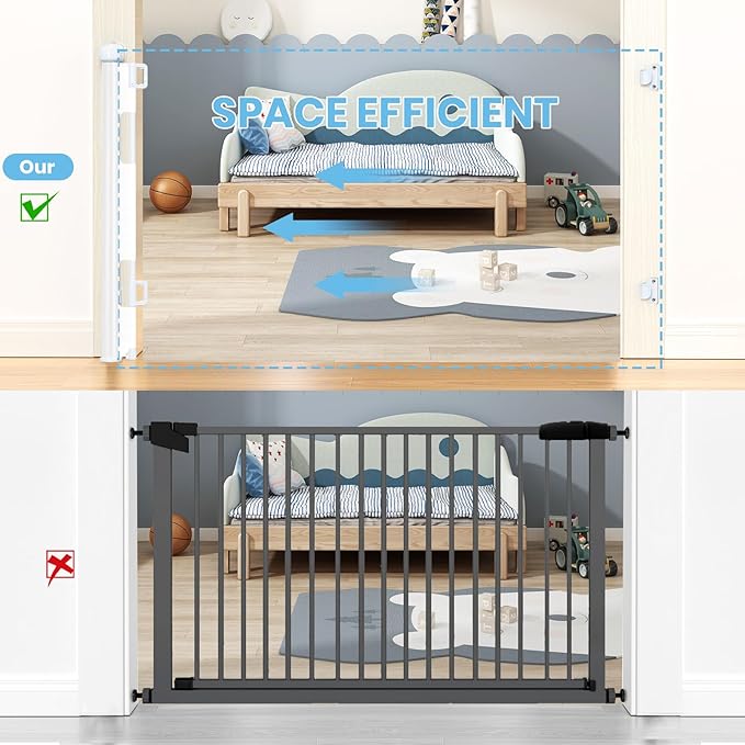 HAMOPY Retractable Baby Gate, 33" Tall, Extends up to 55" Wide, Durable Auto-Lock Baby Gate for Stairs, Mesh Dog Gate and Child Safety Gates for Doorways, Hallways, Indoor, Outdoor(White)