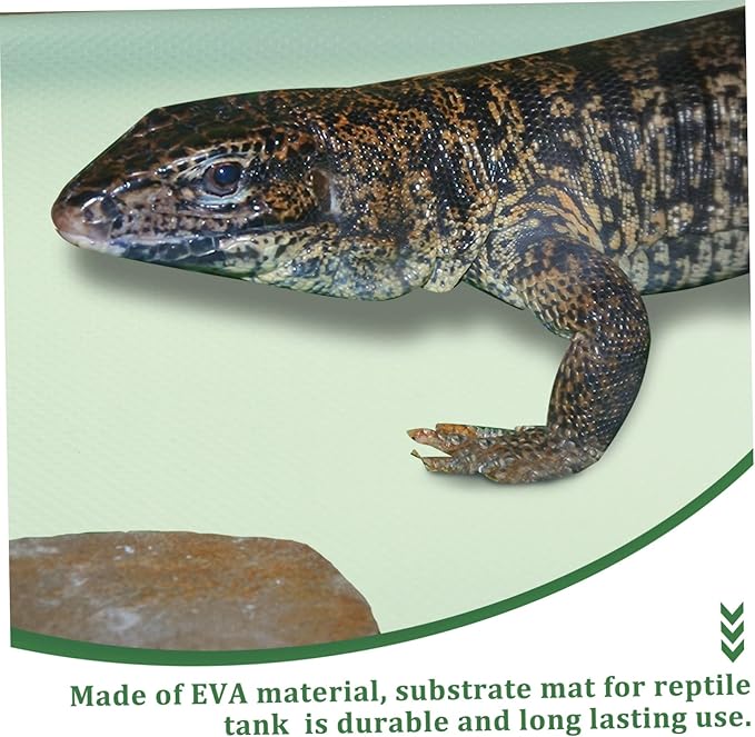 UKCOCO Reptile Carpet Substrate for Bearded Dragon Leopard Gecko Snake Non-Adhesive Terrarium Bedding Natural Look for Reptile Tank Accessories