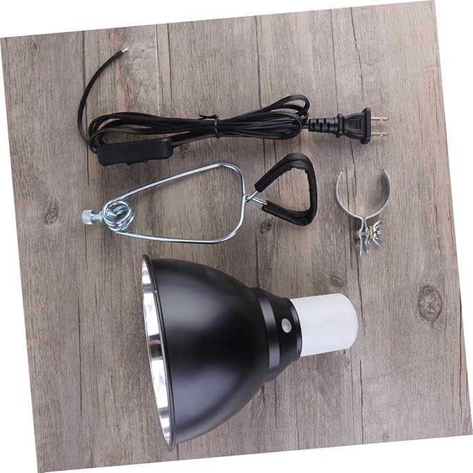 Housoutil 110v Reptile Light Fixture Clamp Lampshade for Terrariums Lightweight and Easy to Install for Turtles Lizards and Snakes Heat Dissipation