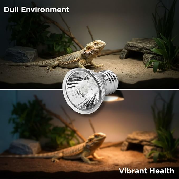 2 Pcs Basking Light Bulb for Turtle, 50W Uva Uvb Bulbs, Reptile Heat Bulb, Calcium Absorption, Pet Heating Suitable for Chicken Coop Brooding and Physical Therapy