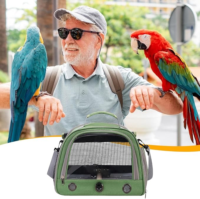 Bird Carrying Bag – Parrot Out Bag, Small Pet Shoulder Carrier, Multi-Functional Travel Bags | Convenient Safe Design for Yard Visits Moving and Outdoor Use