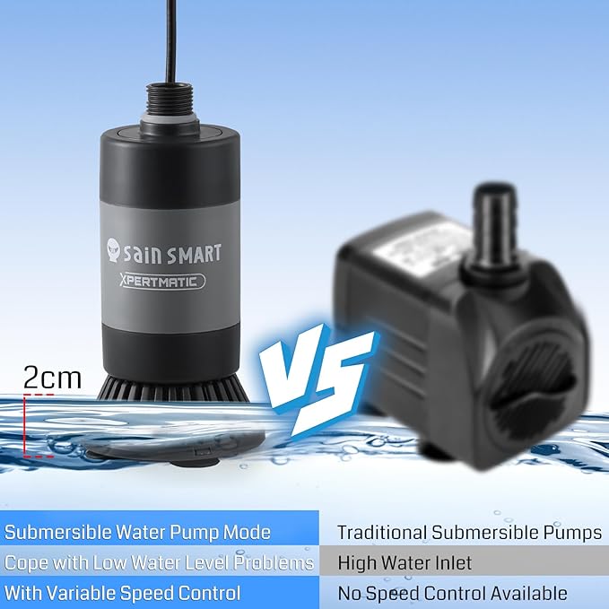 SainSmart XpertMatic Aquarium Gravel Cleaner, 528GPH/28W Powerful Fish Tank Cleaner, Adjustable Water Flow Aquarium Cleaner Kit, Electric Gravel Vacuum for Sand Washing and Water Changing