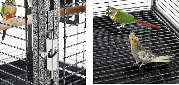 Portable and Durable Heavy Duty Travel Vet Bird Parrot Carrier Play Stand Perch Cage Stainless Feeding Bowl Natrual Wooden Perch Stand with Handle and Accessories