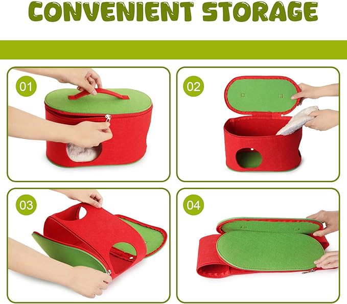 Christmas Guinea Pig Hideout, Large Cozy Bed, Warm Small Animal Cage House for Chinchilla, Hamster, Ferrets, Hedgehog, Rats and Other Small Pets