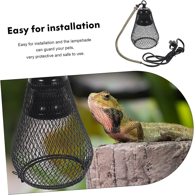VICASKY Scald Heating Lamp Mesh Cover for Reptiles Durable Protective Lampshade with Easy Installation for Reptile Tanks and Pet Safety US Plug Compatible