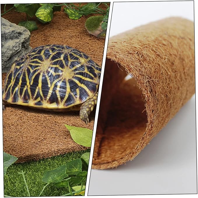 Coconut Fiber Reptile Carpet Mat for Tortoises Lizards and Snakes – Natural Substrate Bedding for Terrarium Liner 100% Organic Coconut Fiber Reptile Tank Accessories