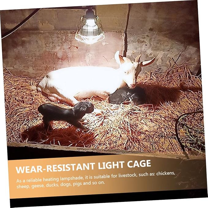 LIOOBO 3pcs Wear-Resistant Heating Bulb Cages for Reptiles and Livestock Safe Light Covers with Anti-Scald Design for Chickens and Animals