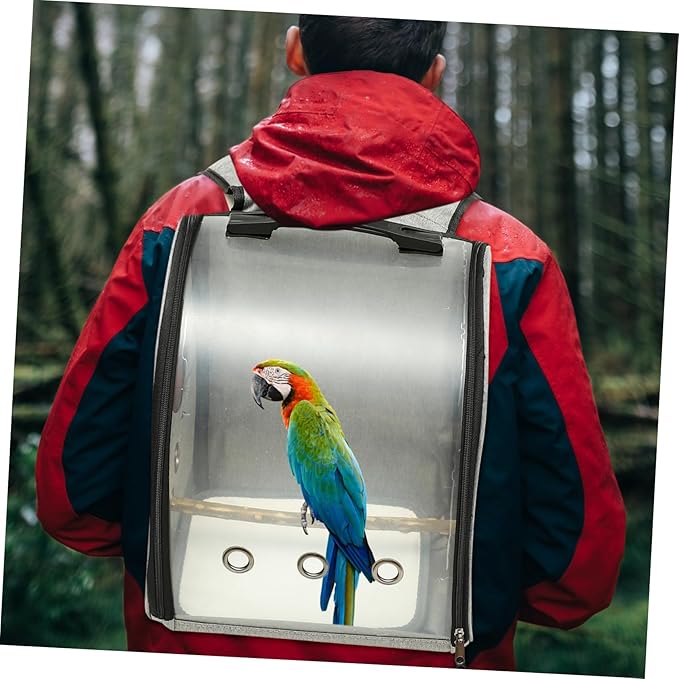 Parrot Carrier Bag Breathable Design Outdoor Bird Backpack for Travel Convenient Bird Perch and Comfortable Shoulder Straps for Hiking and Outings