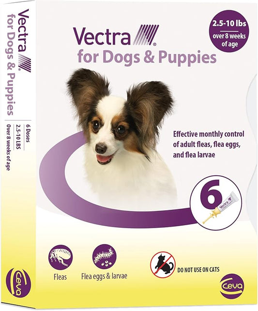 Vectra® for Dogs & Puppies Flea Treatment & Prevention for Extra Small Dogs (2.5 – 10 lbs.) 6-Month Supply