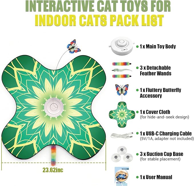 Interactive Cat Toys For Indoor Cats, Rechargeable Touch Automatic Cat Toy - Image 7