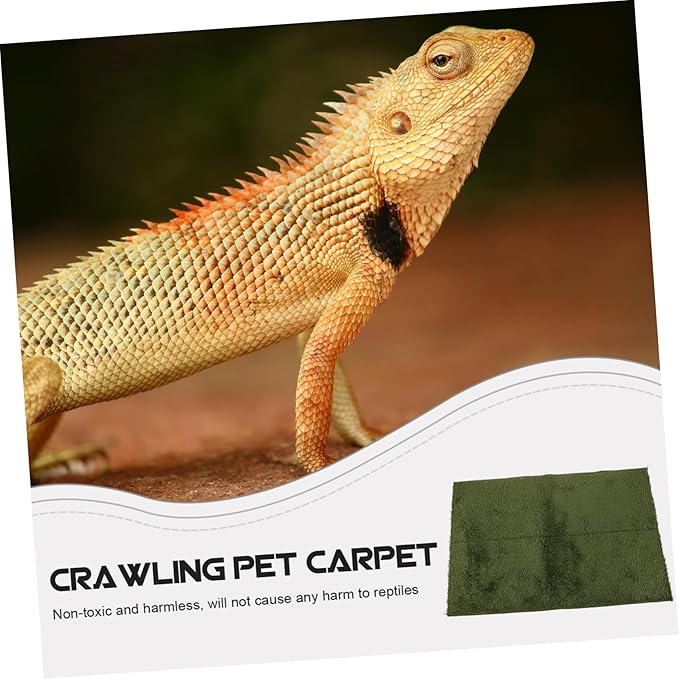 YARNOW Crested Gecko Substrate Reptile Bedding Mat Reusable Fake Grass Liner for Terrarium Lizard Turtle Snake