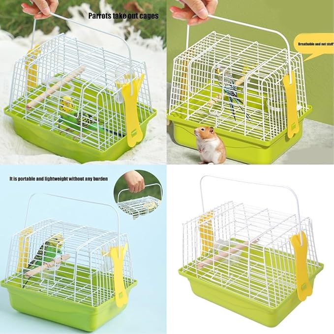 Iron Portable Bird Cage Carriers for Outdoor Travel Parrots Conures
