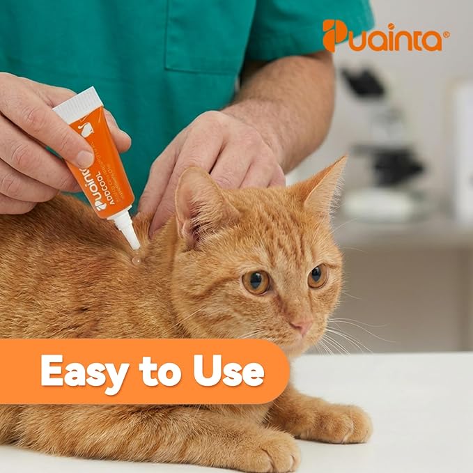 PUAINTA Addcool Plus Flea and Tick Prevention for Cats & Kittens, Professional Topical Treatment, 3 Monthly Doses, Fast-Acting Waterproof Cat Flea Drops