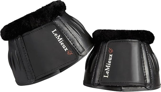 LeMieux Black Rubber Bell with Fleece Overreach Horse Boots - Protective Gear and Training Equipment - Equine Boots, Wraps & Accessories