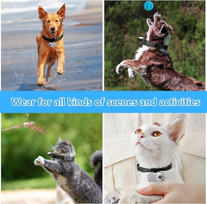 ehomful HD 1080P Cat Camera Collar with Video Record, Mini Small Sports Video Cameras, Body Cam Outdoor/Inoor No WiFi, Unique Pet Supplies Gift for pet Owners, Dog Moms, cat dads, Ideal Gift