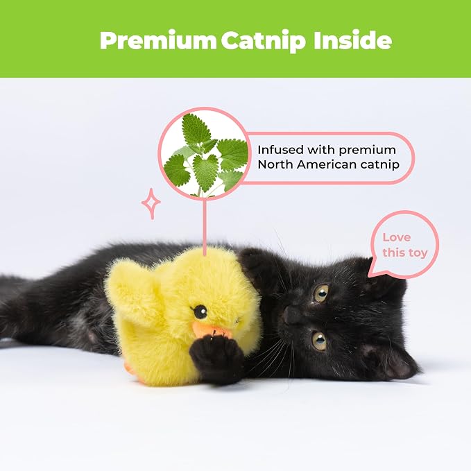 Best Pet Supplies Catify Interactive Flapping Cat Toy - Duckling, Yellow - Image 5
