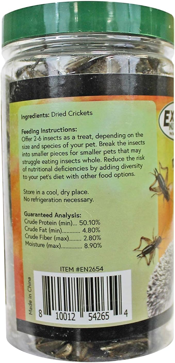 Cricket Crunch (1.6 oz) - All Natural Healthy High Protein Insect Treat - Chickens, Birds, Hedgehogs, Bluebirds, Reptiles, Sugar Gliders, Opossums, Skunks, Lizards, Fish, Turtles, Amphibians (1.6 oz)