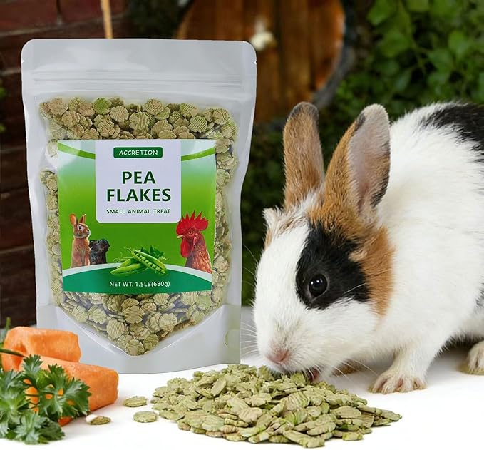 Accretion Pea Flakes for Guinea Pig, 1.5 Pounds Natural Herbivore Snack, High Fiber Vitamin-Rich Treat for Rabbits, Hamsters, Chinchillas and Other Herbivorous Small Pets