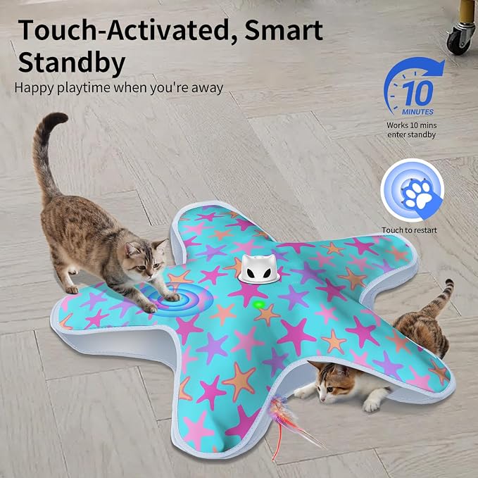 Interactive Cat Toys for Indoor Cats with Moving Concealed Feathers - Image 2