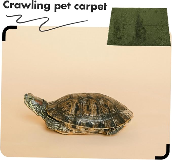 Abaodam Reptile Carpet Mat Imitation Grass Liner for Terrarium Moisture Retaining Bedding for Tortoises and Amphibians Easy to Clean