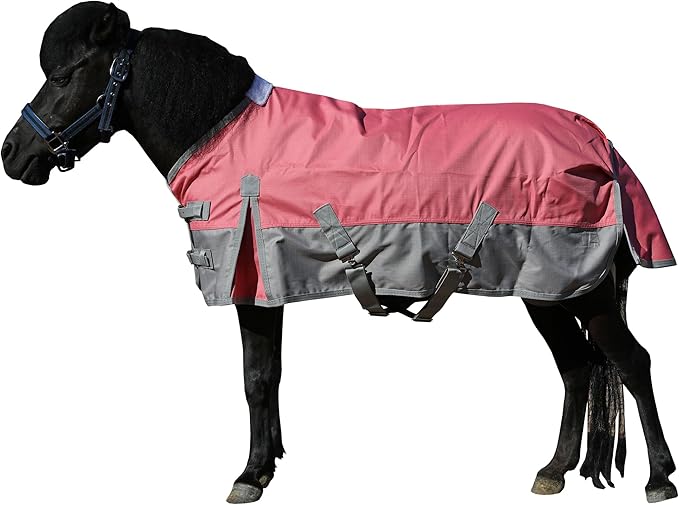 LEAFOREST 1200 Denier Waterproof Mini Shetland Rug Pony Rug Foal Rug Turnout Rug (no Filling) Pink Grey 45IN