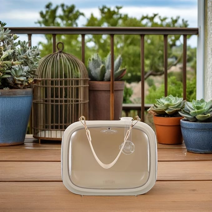 ABOOFAN Portable Bird Travel Carrier Cage for Small Birds Parakeets and Cockatiels, Breathable Lightweight Outdoor Carrying Bag with Food Container and Perch, for Travel and Vet Visits