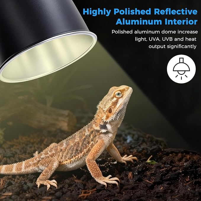 5.5 Inch Reptile Deep Dome Light Fixture UVB Reptile Light