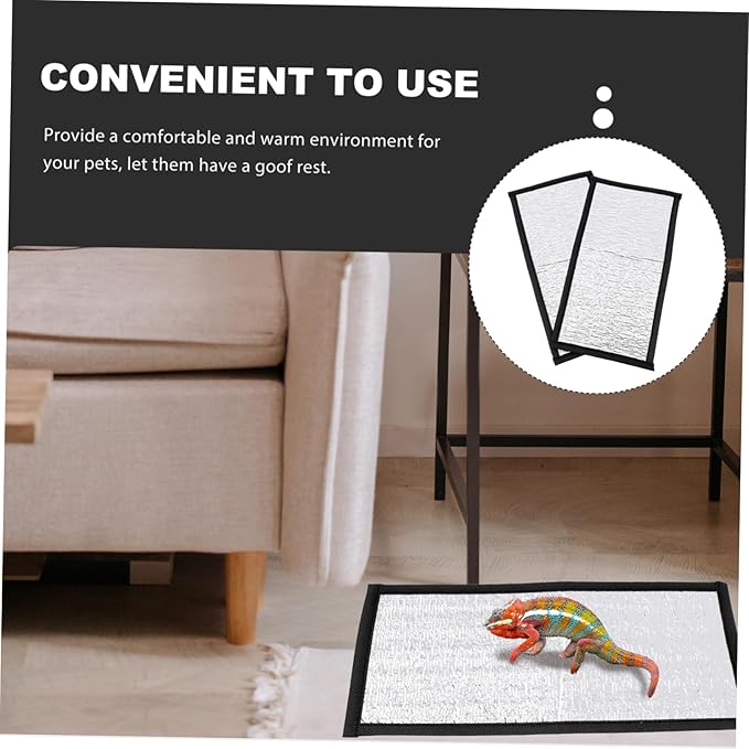 BESTonZON 2pcs Reptile Thermostat Accessory Lightweight Warm Mat Reflective Film for Turtle Tank Heater
