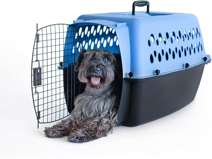 Petmate Pet Porter Fashion Dog Kennel 26", Parisian Blue & Black, for Pets 20-25lbs, Made in USA