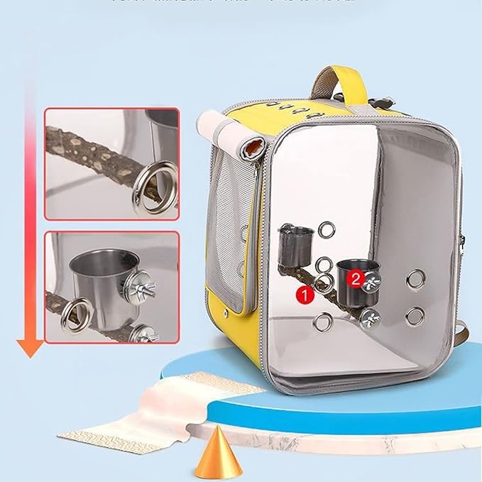 ENGENDER Bird Cage Bird Travel Bag Light Bird Carrier Transparent Breathable Bird Cage Pet Bag for Parrot Pets Or Habitat Supplies Accessories Parakeet Cage