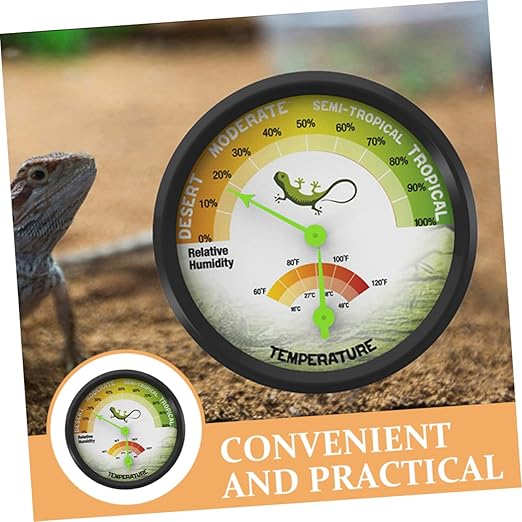 GALPADA High-Precision Reptile Thermometer Humidity Gauge Mechanical Temperature Measuring Device for Terrarium Home Easy to Use Clear Display Design