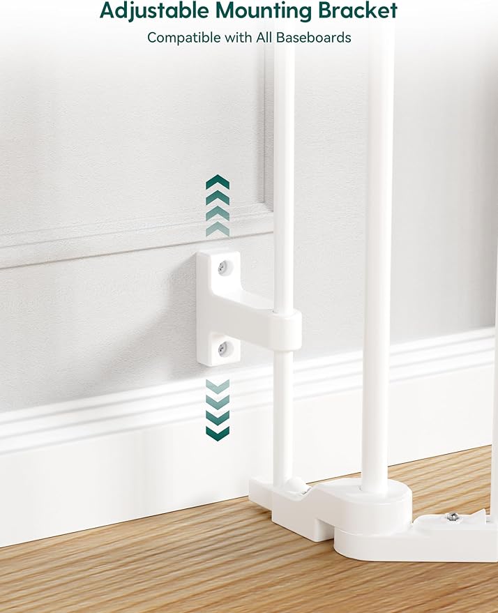 Babelio Baby Gate Extra Wide, Auto Close Dog Gate Pet Gate for House Stairs Doorways Fireplace (White, 72" Wide Gate - 3 Panels)