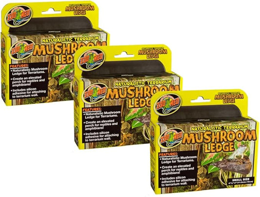 Zoo Med Naturalistic Terrarium Mushroom Ledge Small (7" Long x 4.5" Wide) - Pack of 3