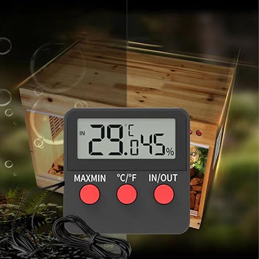Mini Temperature and Humidity Meter Digital Hygrometer with 2 Probes Monitor for Incubator Reptile Tank Aquarium ABS Compact Design