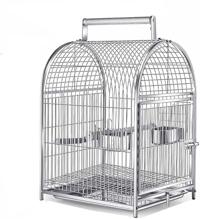 Wrought Iron Bird Cage Carrier Stainless Steel Breathable Travel Cage for Extra Small Finches Canaries Lovebirds Bird Cage,