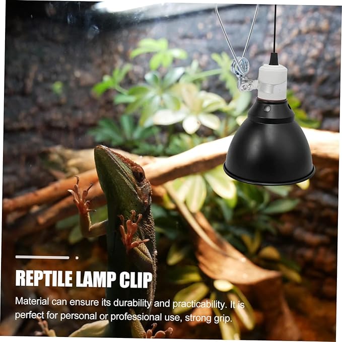 DOITOOL 1pc Reptile Heat Lamp Clip Aluminum Alloy Lamp Clamp for Reptile Light Easy Install Remove