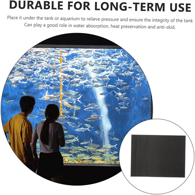 Yardwe Shockproof Aquarium Mat Thick Non- Pad for Fish Tanks Water Absorption and Heat Preservation Black for Fish Tank Bases and Reptile Terrariums