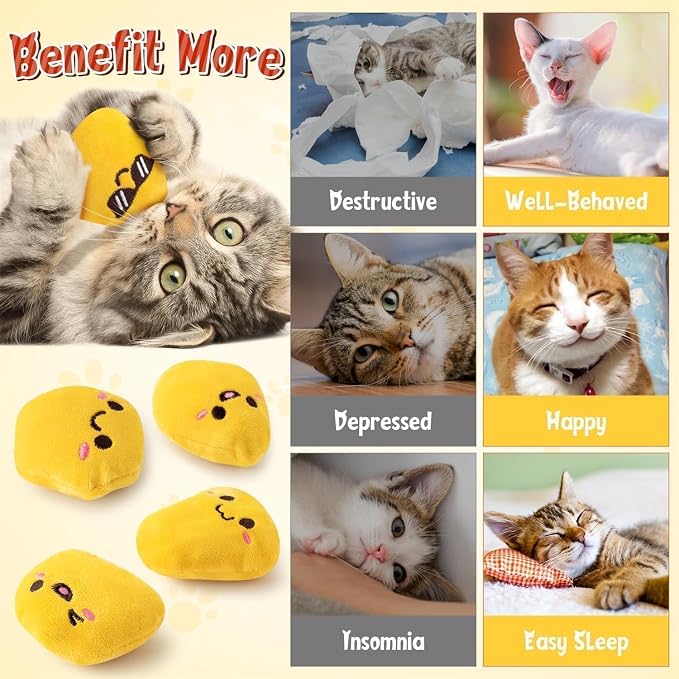 L1rabe Chicken Nugget Catnip Stuffed Toys for Cats- Gifts for Kitten Lovers - Image 4