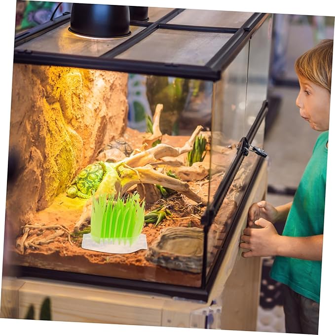 LIOOBO 2pcs Reptile Tank Humidifier for Tortoise Habitat Fake Plants Humidifier Reptile Tank Decor