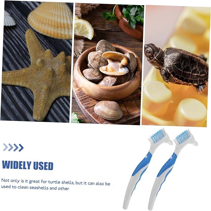 BESPORTBLE 2pcs Turtle Shell Cleaning Brush Multi-Functional Mud Remover for Aquatic Tortoise Shell Flexible Double-Headed Design for Easy Use and Care