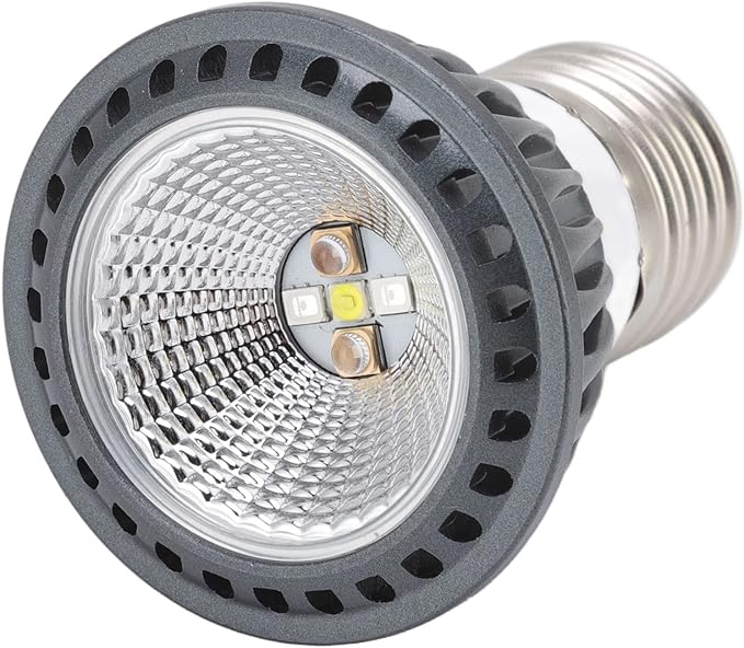 ZJchao Basking Light Bulb Reptile Heat Lamp Bulb Full Spectrum UVA UVB LED Concave Convex Mirror Sun Basking Lamp for Turtles Lizards Snakes Aluminum Alloy 5W 10.0 UVB (110V)