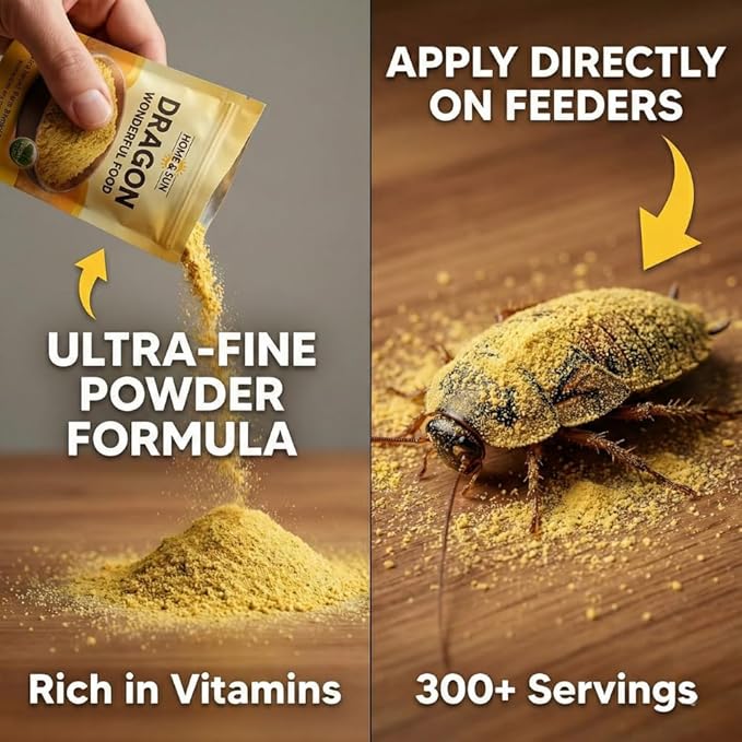 HONEY&SUN® (4oz) Organic Bee Pollen Powder – Bearded Dragon Food Topper & Reptile Vitamins, 100% Pure Natural Supplement for Healthy Skin & Color