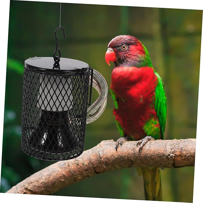 1set Lamp Cover for Reptiles Tortoise and Lizard Cage Heater Easy to Install and Scald- Lighting for Pet Safety