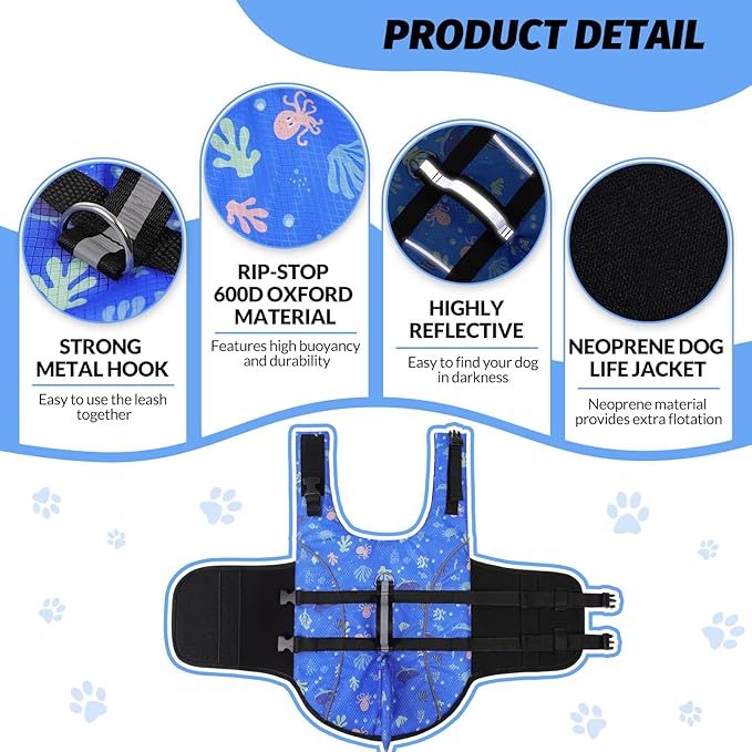 Queenmore Cat Shark Life Jacket, Extra Small Dog Life Vest for Swimming, XXS Dog Vest for Boating, Puppy Swim Jacket for Tiny Dogs and Cats, DogFloat in Water with Handle/Leash Hook